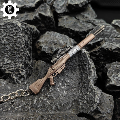 Mini Infantry Operator Gun Keychain Metal Pendant