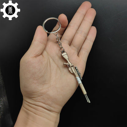 Mini Infantry Operator Gun Keychain Metal Pendant