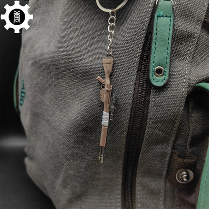 Mini Infantry Operator Gun Keychain Metal Pendant