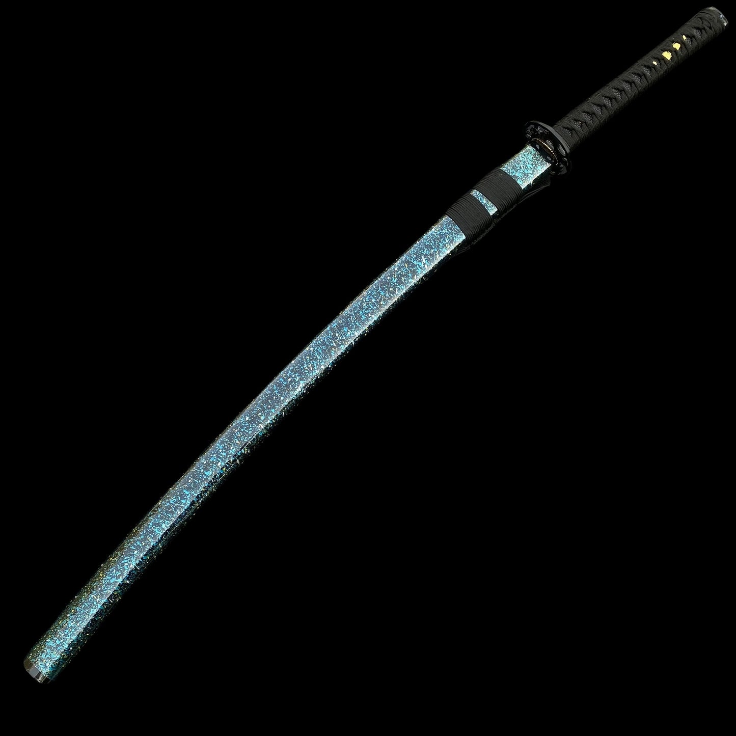 Japanese Katana Black Blade - Ink Plum Blossom