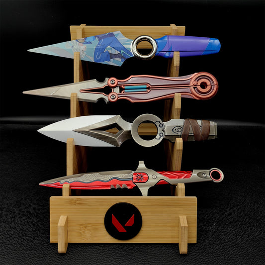 Jett Kunai Red VCT Magepunk Balisong Knife Game Props 4 In 1 Pack