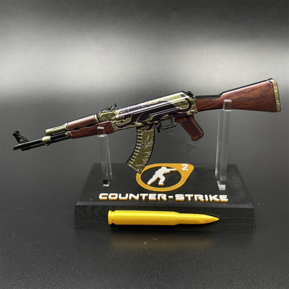 Mini AK-47 Jaguar Metal Model CS2 Game Collectible