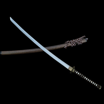 Damascus Steel Samurai Katana - Carp Fish Tsuba