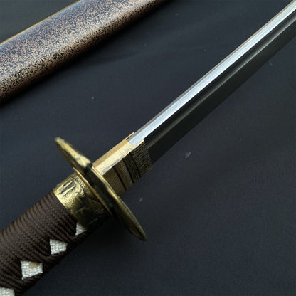 Damascus Steel Samurai Katana - Carp Fish Tsuba
