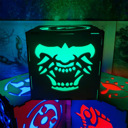 Samurai Mask Inspired Wooden Lantern Desk Decor