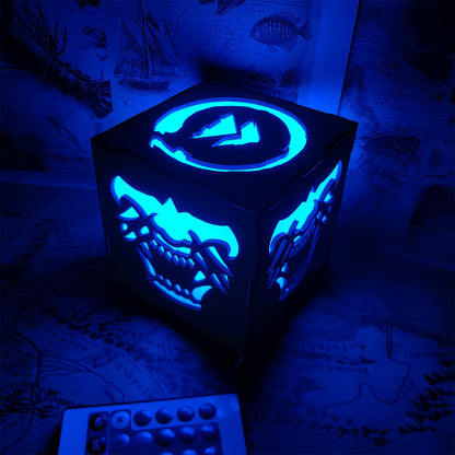 Samurai Mask Inspired Wooden Lantern Desk Decor