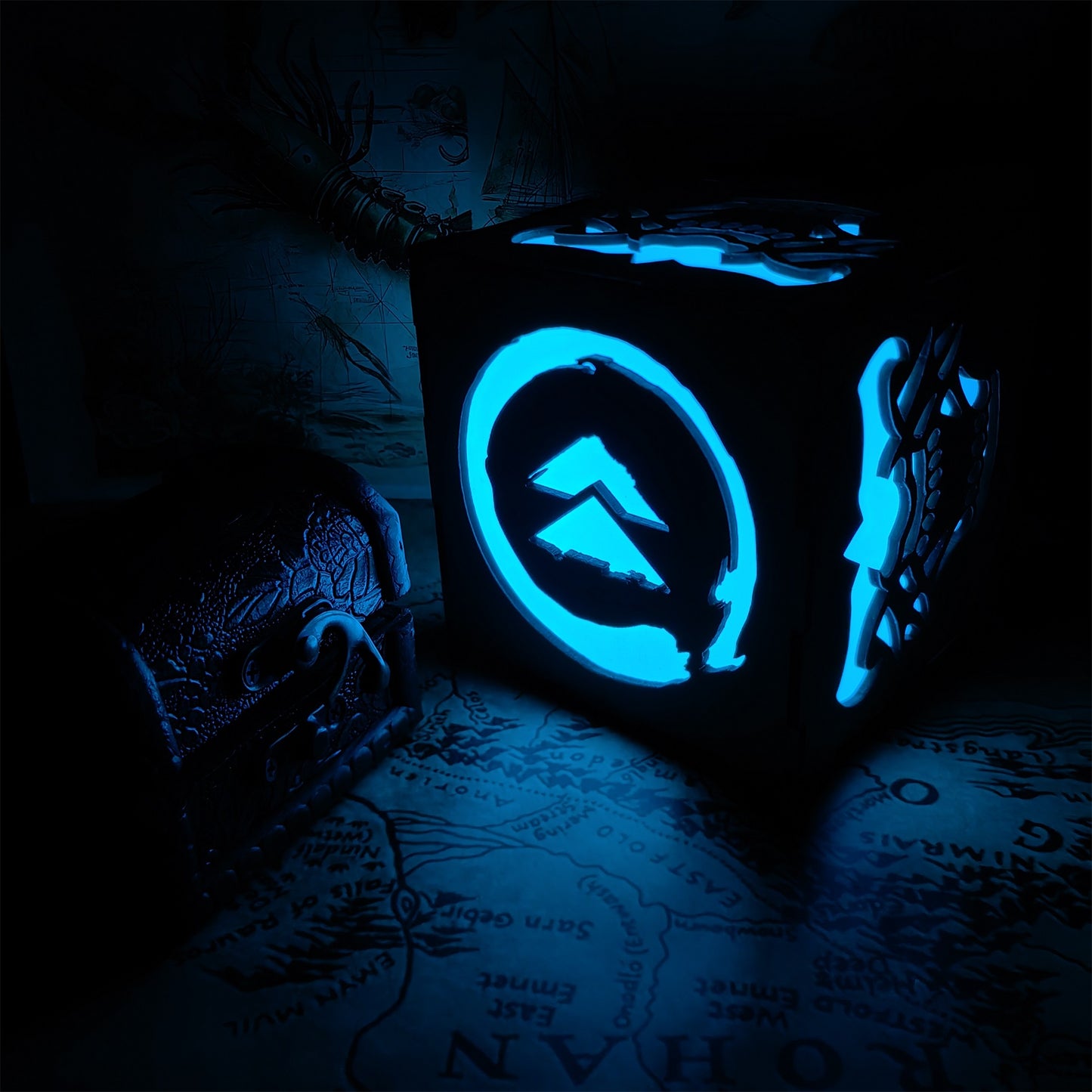 Samurai Mask Inspired Wooden Lantern Desk Decor