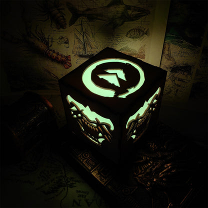 Samurai Mask Inspired Wooden Lantern Desk Decor