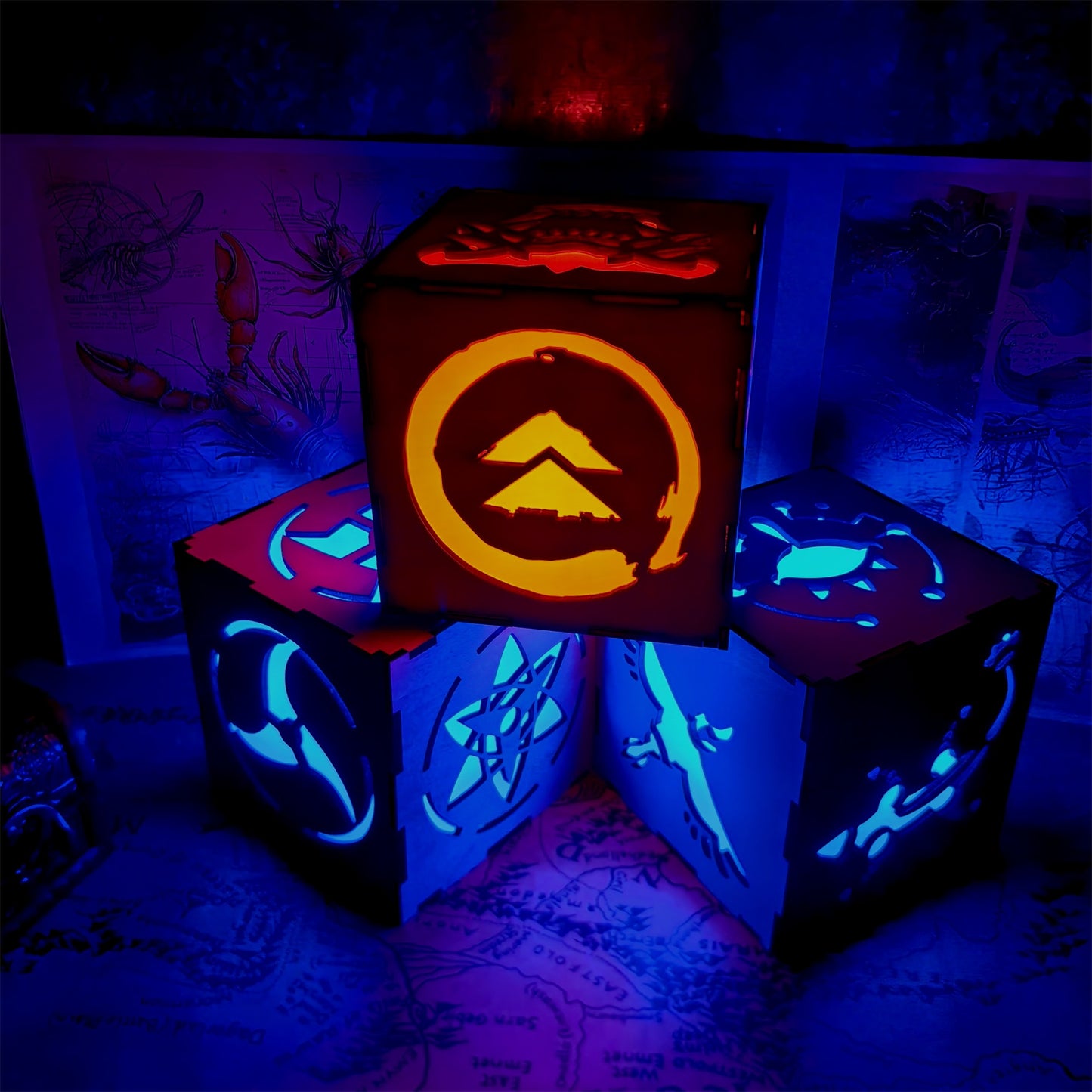 Samurai Mask Inspired Wooden Lantern Desk Decor