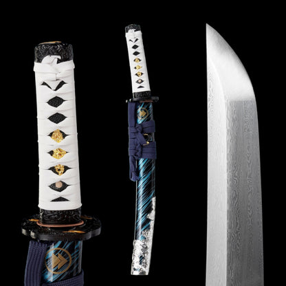 Damascus Steel Tsushima Ghost Lord Jin Sakai Katana Tanto 2 in 1 Pack