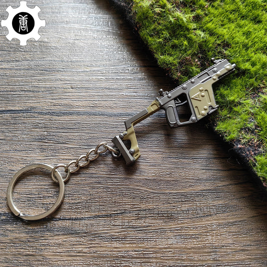 Mini KRISS Vector Submachine Gun Metal Keychain
