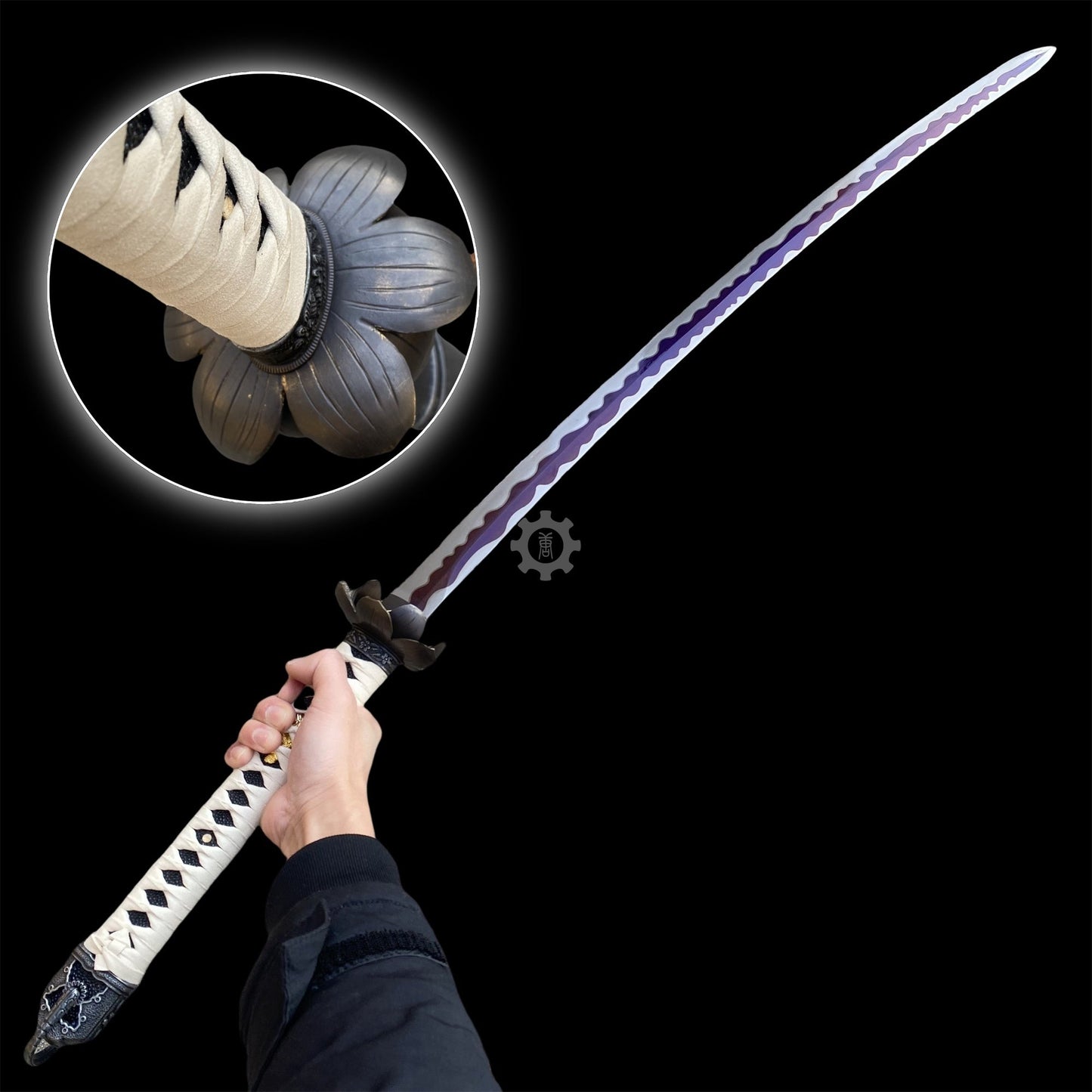 Life-Size Kusabimaru Katana, Gracious Gift of Tears, Black Mortal Blade Replicas