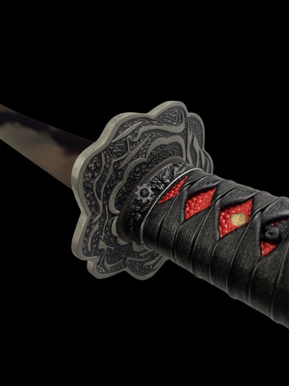 Life-Size Kusabimaru Katana, Gracious Gift of Tears, Black Mortal Blade Replicas