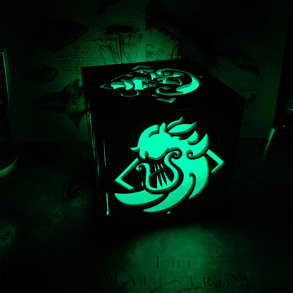 Kaveh Inspired Wooden Cube Light Desk Decor