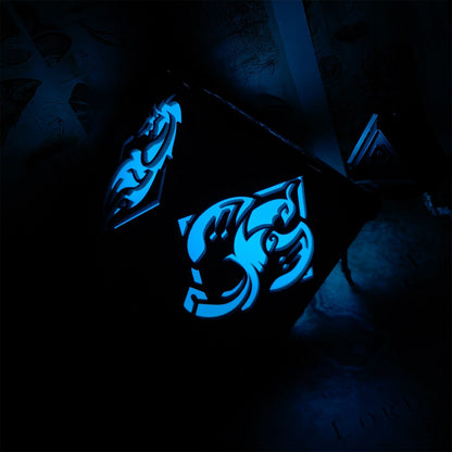 Kaveh Inspired Wooden Cube Light Desk Decor