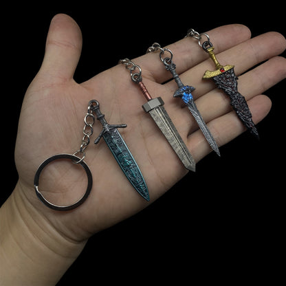 Mini ER Game Sword Metal  Keychain Pendant