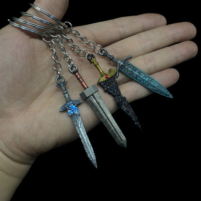 Mini ER Game Sword Metal  Keychain Pendant