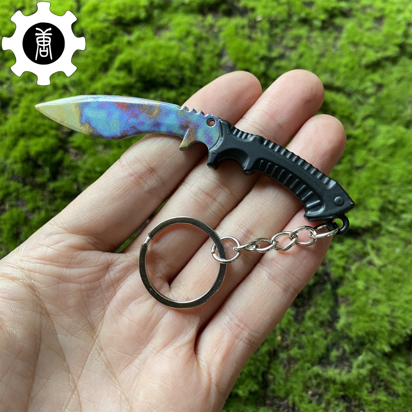 Tiny Kukri Knife Slaughter And Forest DDPAT Skin Keychain