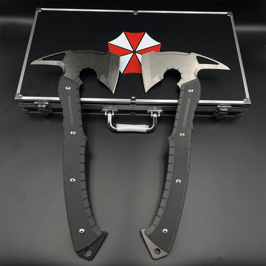 Handmade 8Cr Steel Re9 Leon Tactical Axe 40CM / 15.7" Full Scale Leon Hatchet For Collection