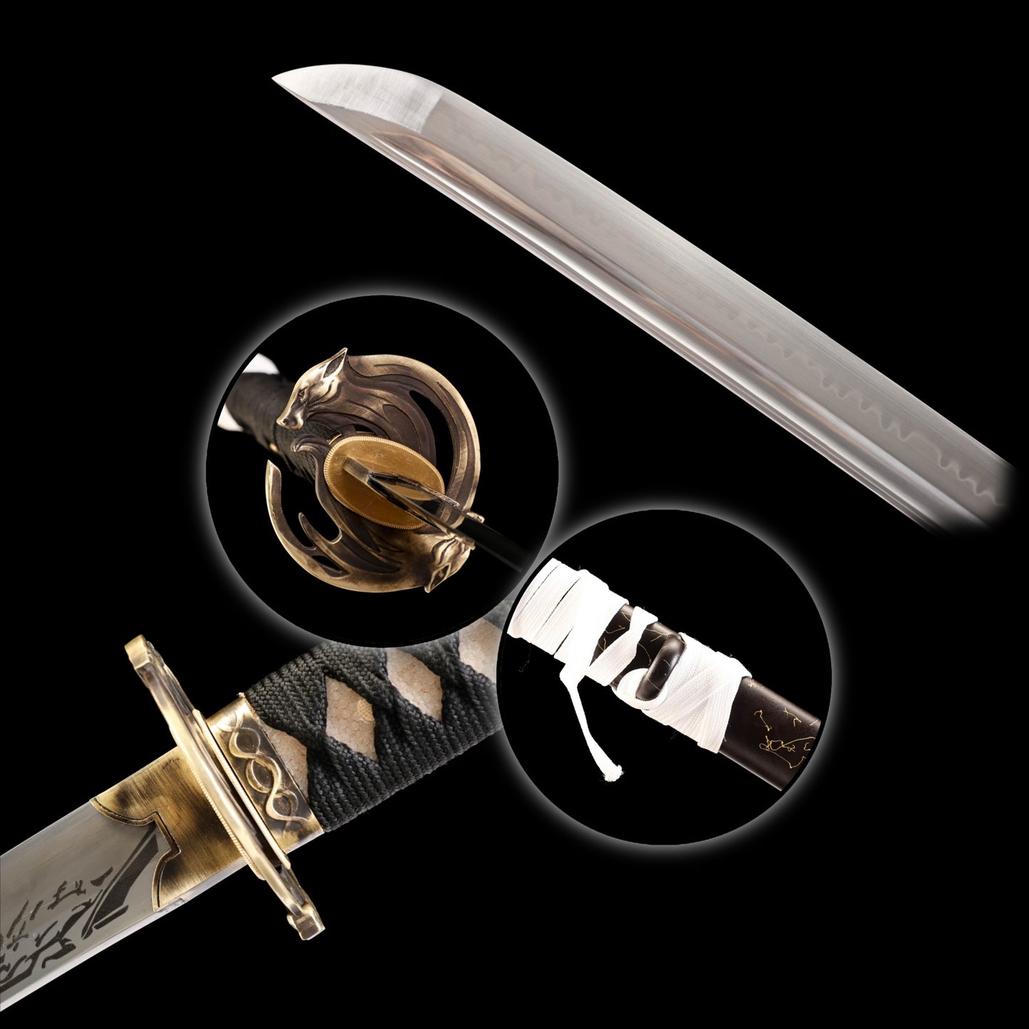 Atsu Wolf Blade Samurai Katana T10 Steel IRL Replica