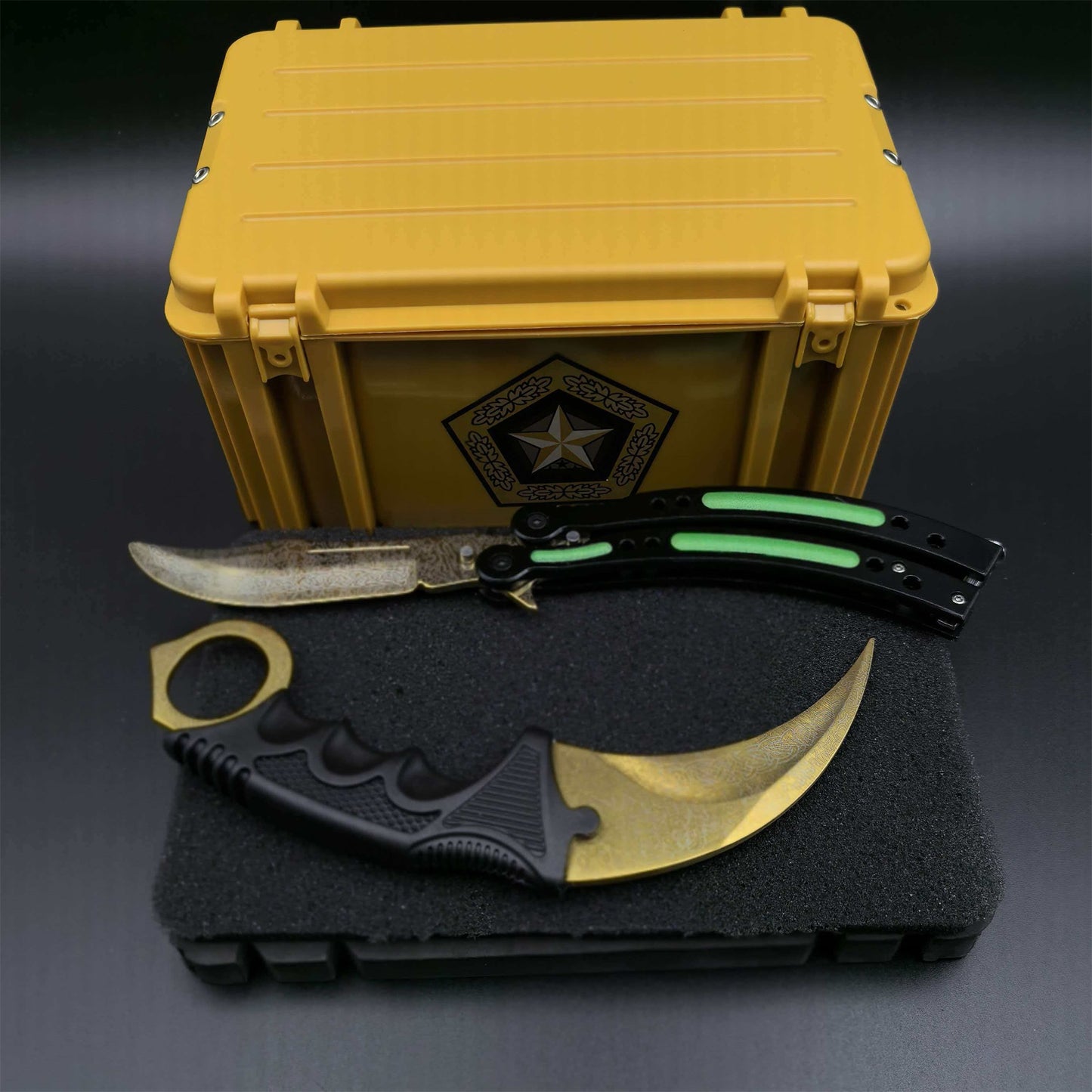 Lore Blunt Blade Karambit Trainer & Balisong Butterfly Knife Trainer 2 in 1 Pack Gift Box