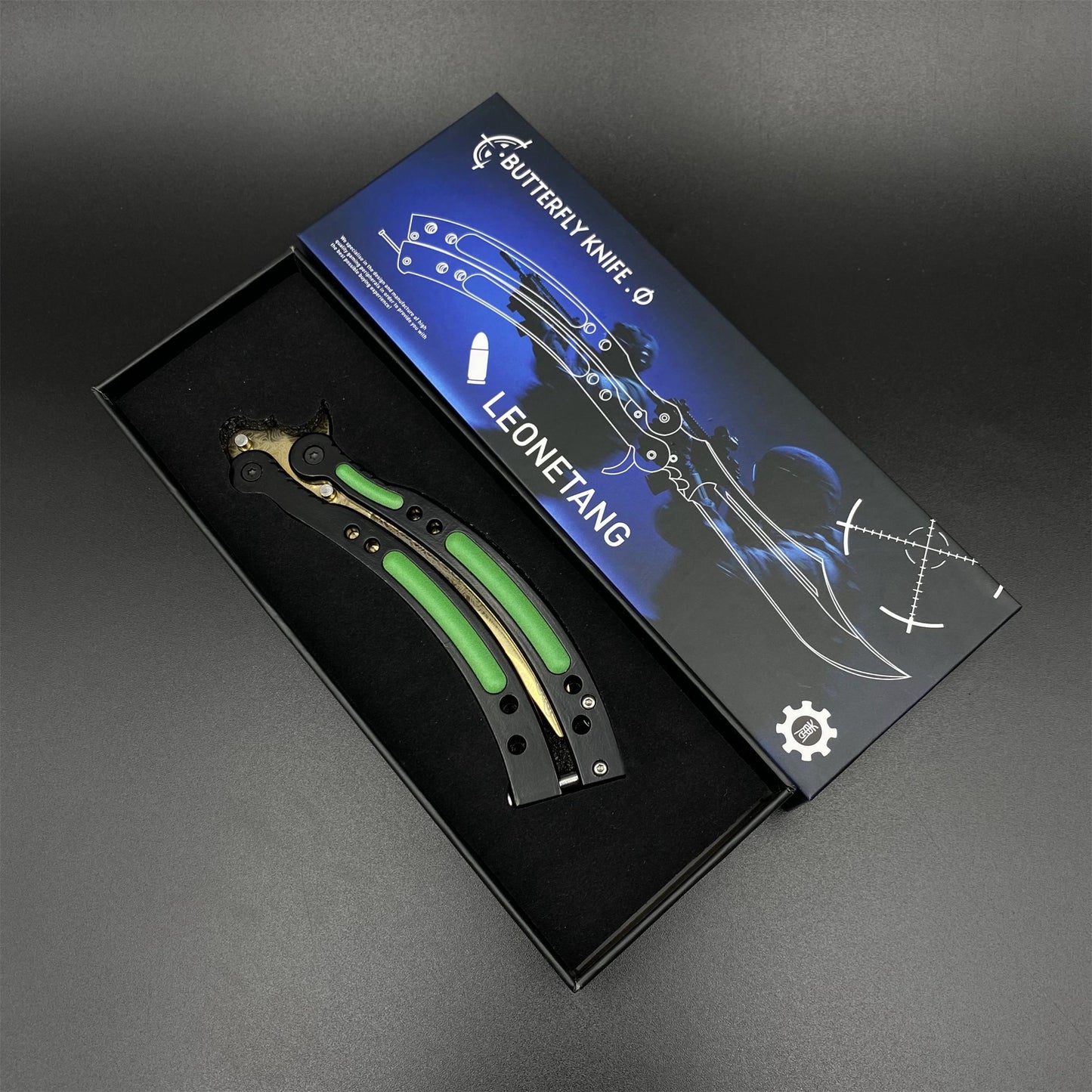 CS Butterfly Knife Lore Unsharpened Balisong Trainer - Dull Blade Display Prop