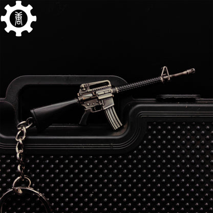 21 in 1 World Famous Assault Rifle Gun Keychain Metal Pendant For Military Hobby