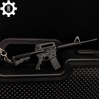 21 in 1 World Famous Assault Rifle Gun Keychain Metal Pendant For Military Hobby