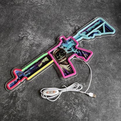 Customized CSGO M4A4 Neon Light Game Room Wall Decor