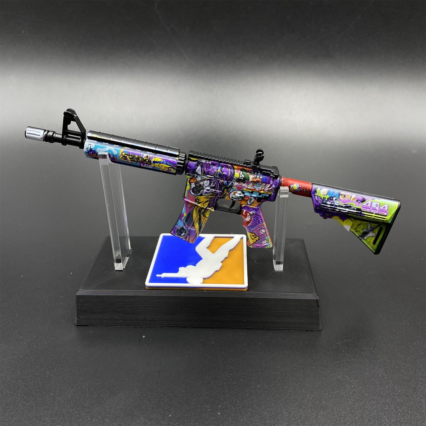 Metal Tiny CS M4A4 In Living Color Gun Miniature For Collection