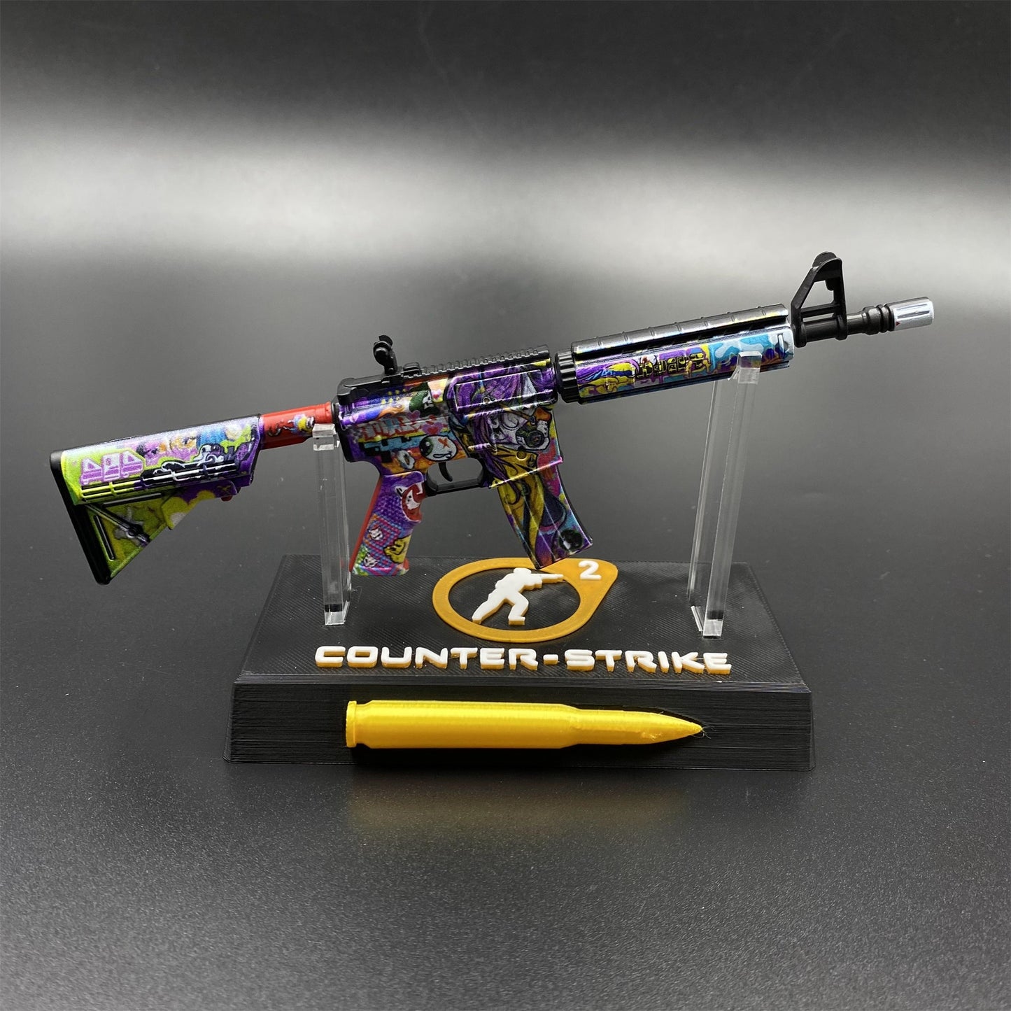 Metal Tiny CS M4A4 In Living Color Gun Miniature For Collection