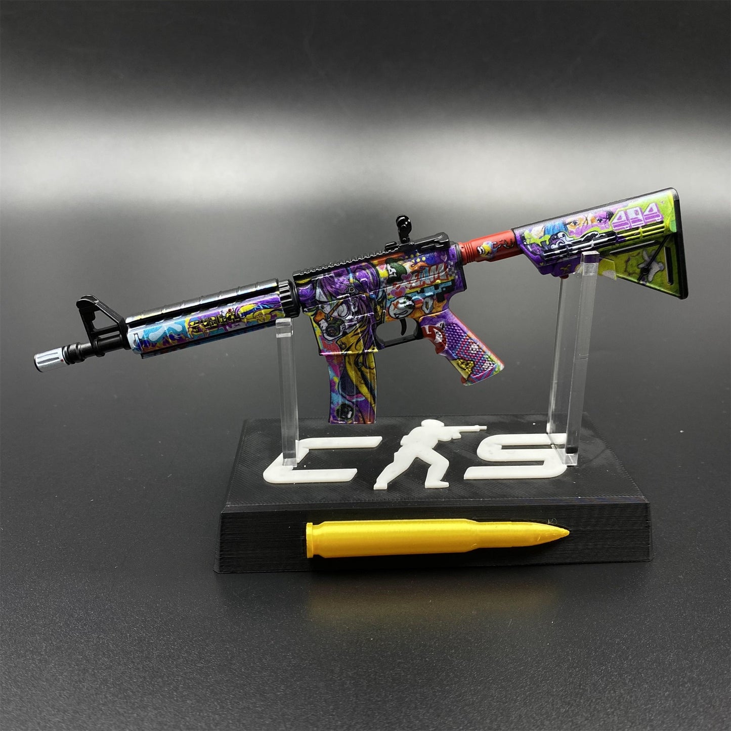 Metal Tiny CS M4A4 In Living Color Gun Miniature For Collection