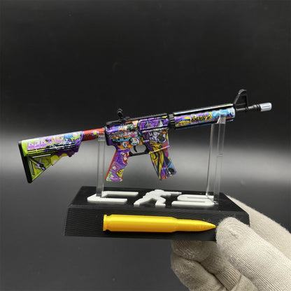 Metal Tiny CS M4A4 In Living Color Gun Miniature For Collection