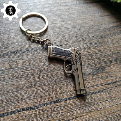 Mini M92F Pistol P92 Metal Keychain