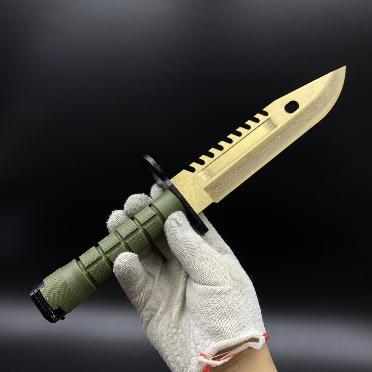 Life-Size CS Lore Skin M9 Bayonet 420 Steel Dull Blade Replica For Collection