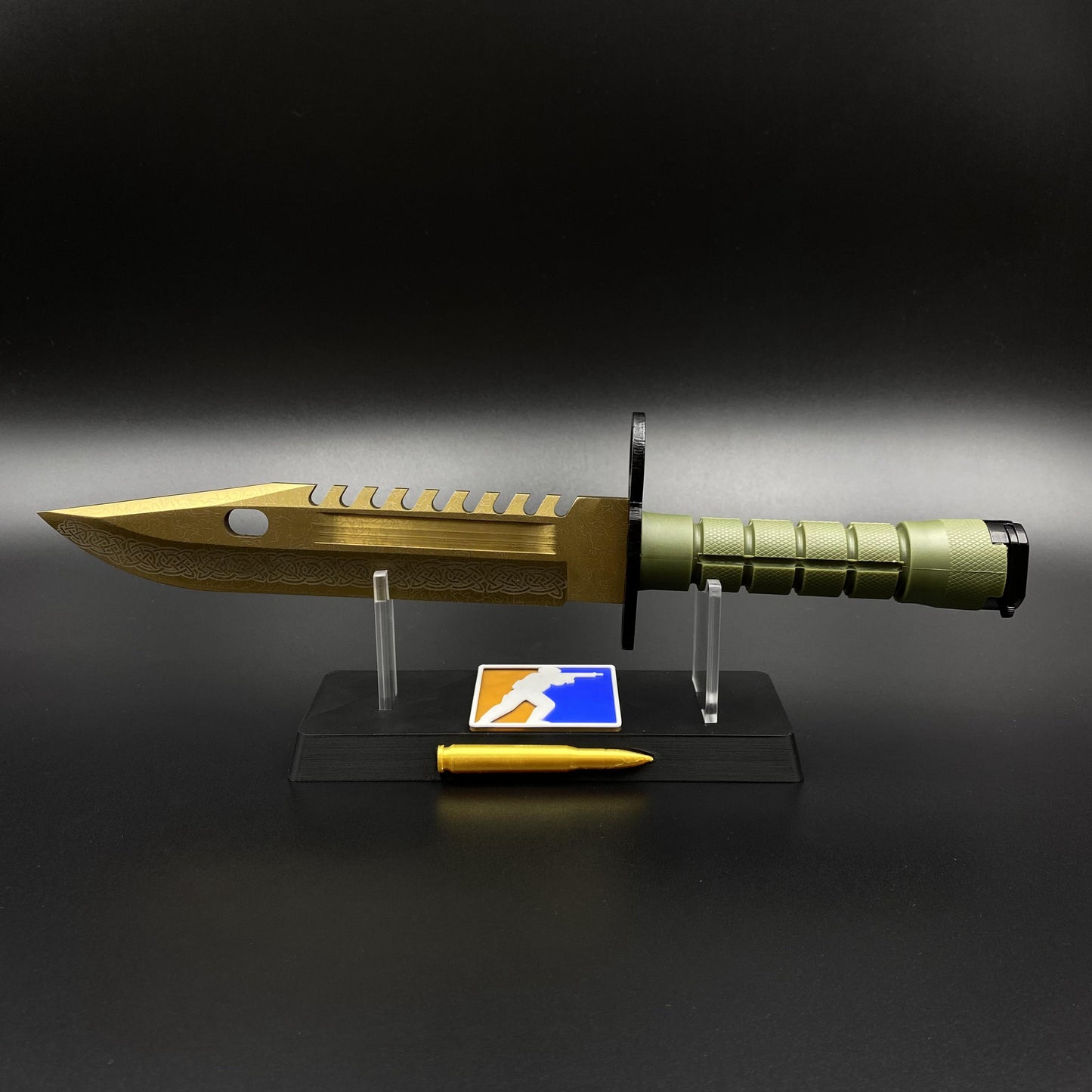 Life-Size CS Lore Skin M9 Bayonet 420 Steel Dull Blade Replica For Collection