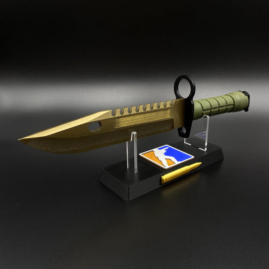 Life-Size CS Lore Skin M9 Bayonet 420 Steel Dull Blade Replica For Collection