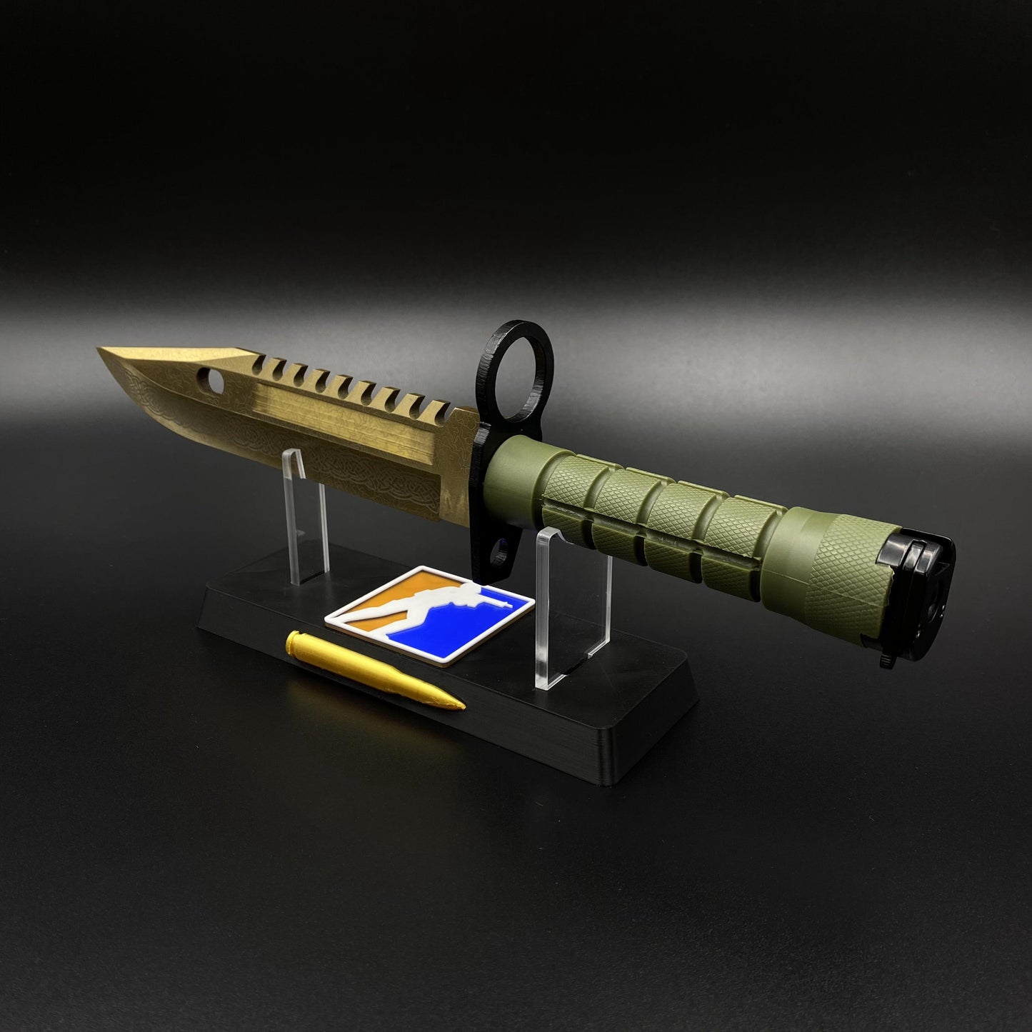 Life-Size CS Lore Skin M9 Bayonet 420 Steel Dull Blade Replica For Collection