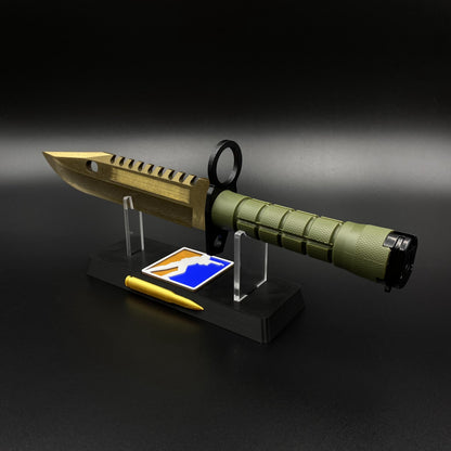 Life-Size CS Lore Skin M9 Bayonet 420 Steel Dull Blade Replica For Collection