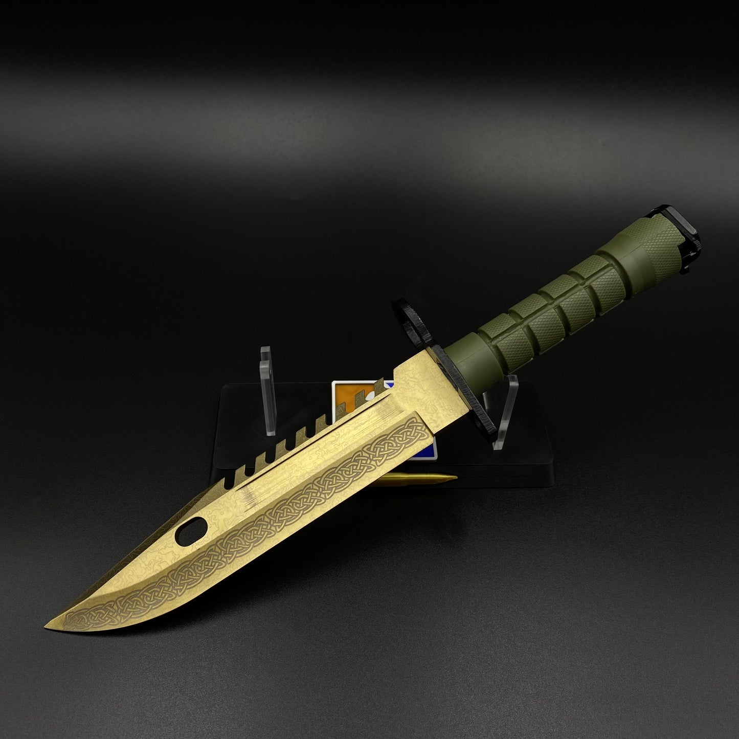 Life-Size CS Lore Skin M9 Bayonet 420 Steel Dull Blade Replica For Collection