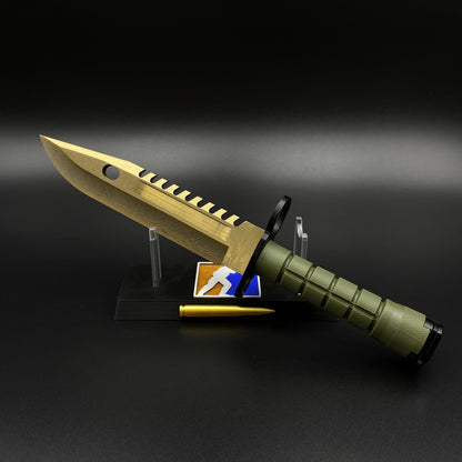 Life-Size CS Lore Skin M9 Bayonet 420 Steel Dull Blade Replica For Collection