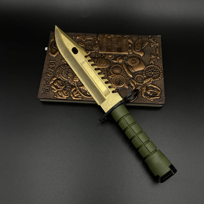 Life-Size CS Lore Skin M9 Bayonet 420 Steel Dull Blade Replica For Collection