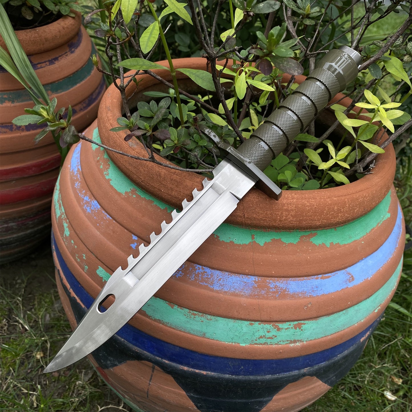 Re4 Leon Combat Knife Metal Blunt Blade Replica