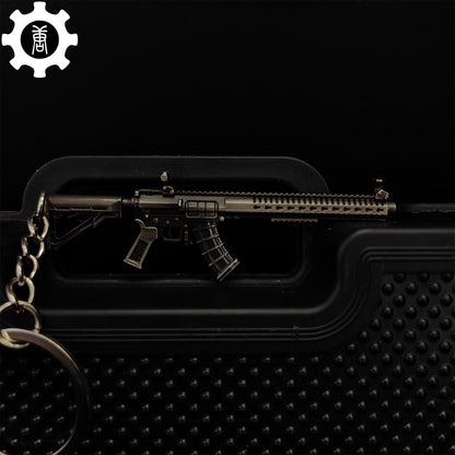 Mini MK47 Semi-Auto Rifle Model Metal Keychain