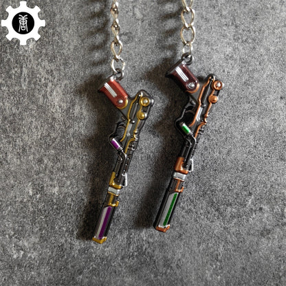 Metal Magepunk Ghost Gun Tiny KeyChain Pendant