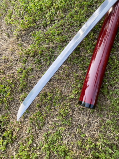 Traditional Japanese Katana Magpie Playing With Plum Blossoms