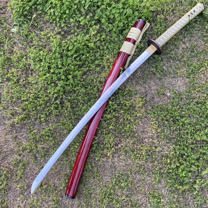Traditional Japanese Katana Magpie Playing With Plum Blossoms