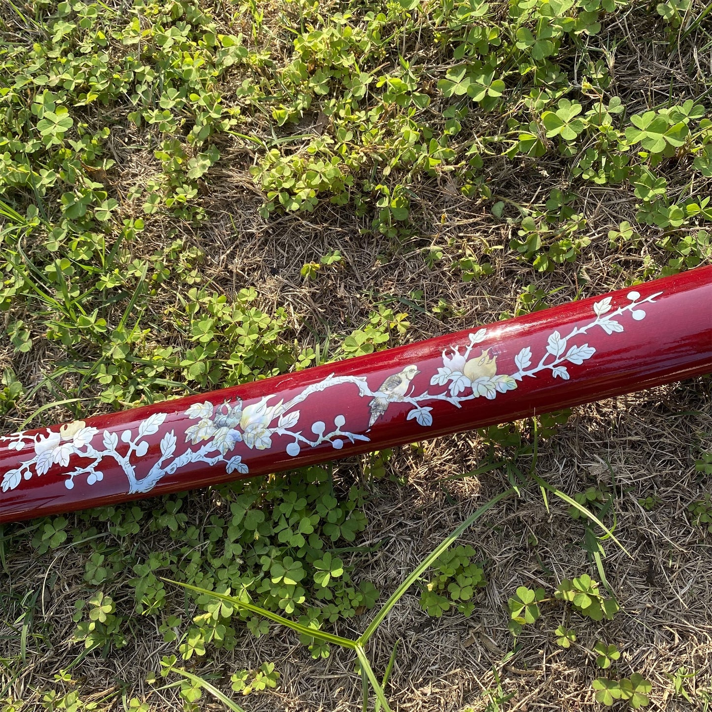 Traditional Japanese Katana Magpie Playing With Plum Blossoms