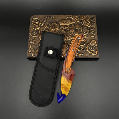 420 Steel CS Marble Fade Skin Gut Knife Outdoor Camping Knife For Collection