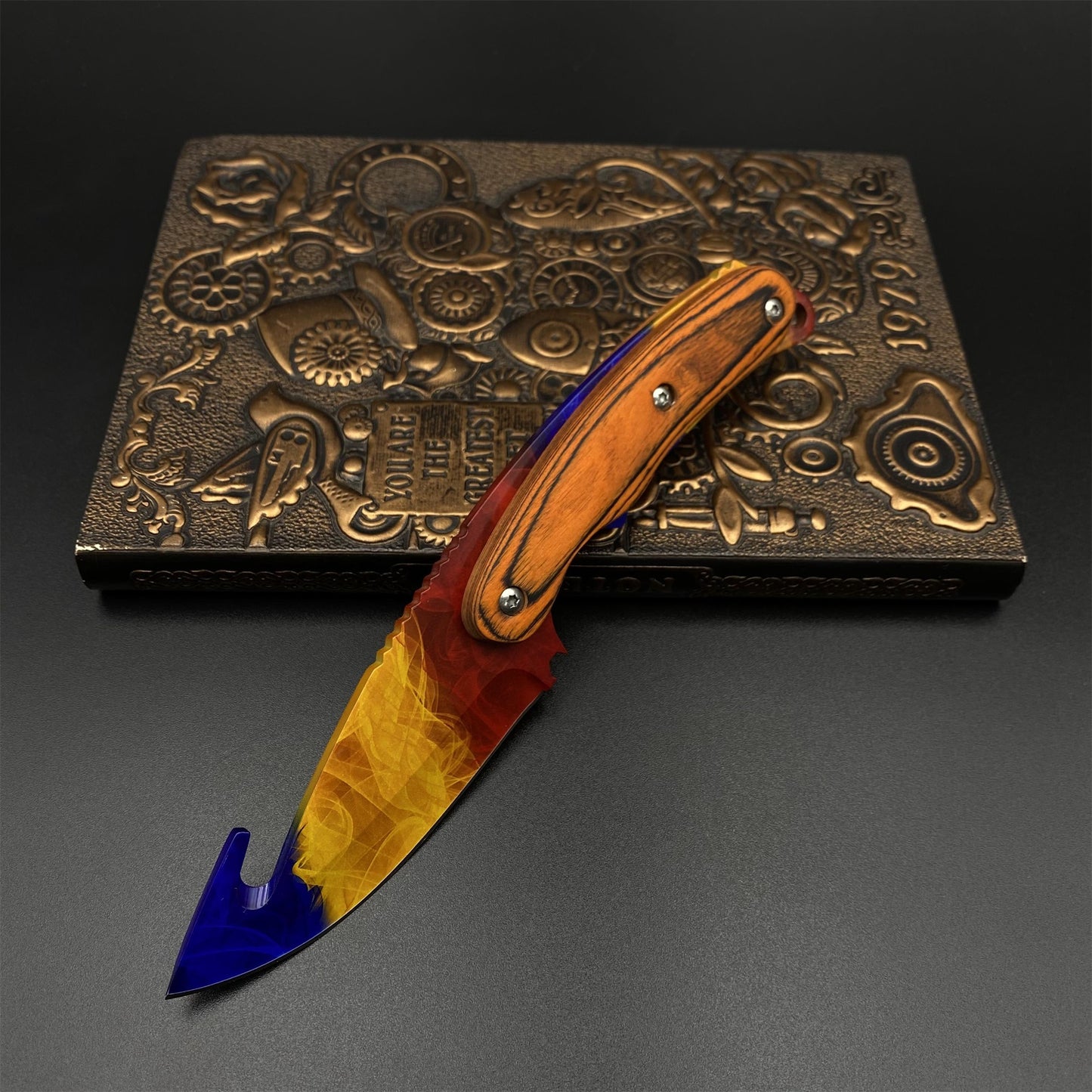 420 Steel CS Marble Fade Skin Gut Knife Outdoor Camping Knife For Collection